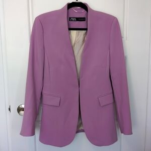 ZARA Purple / Lavender Blazer with hook closure in Women's size Medium